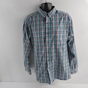 Ariat pro series long sleeve button down shirt blue plaid‎ mens XL 6477